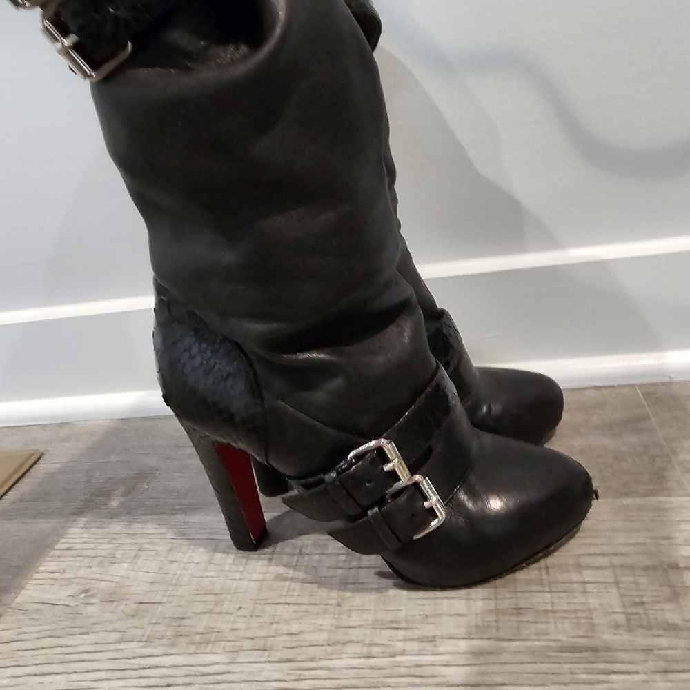 Christian Louboutin Leather And Python Woman's Bo… - image 2